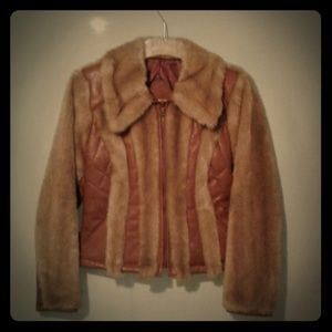 FUR LEATHER SILK LINED JACKET
